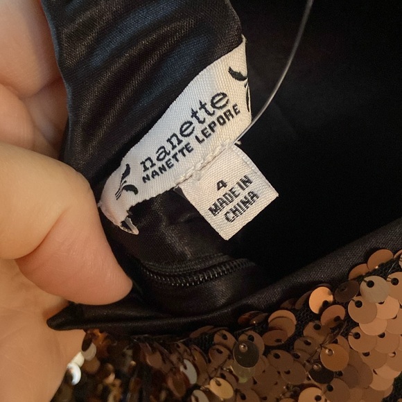 Stunning Nanette Lepore ombre Sequin Dress New Size 4 Bronze gold blue - Picture 7 of 8